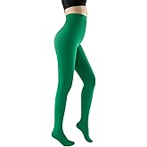 FLYRUN Women's 80 Denier Soft Opaque Tights, High Waist Solid Color Footed Pantyhose