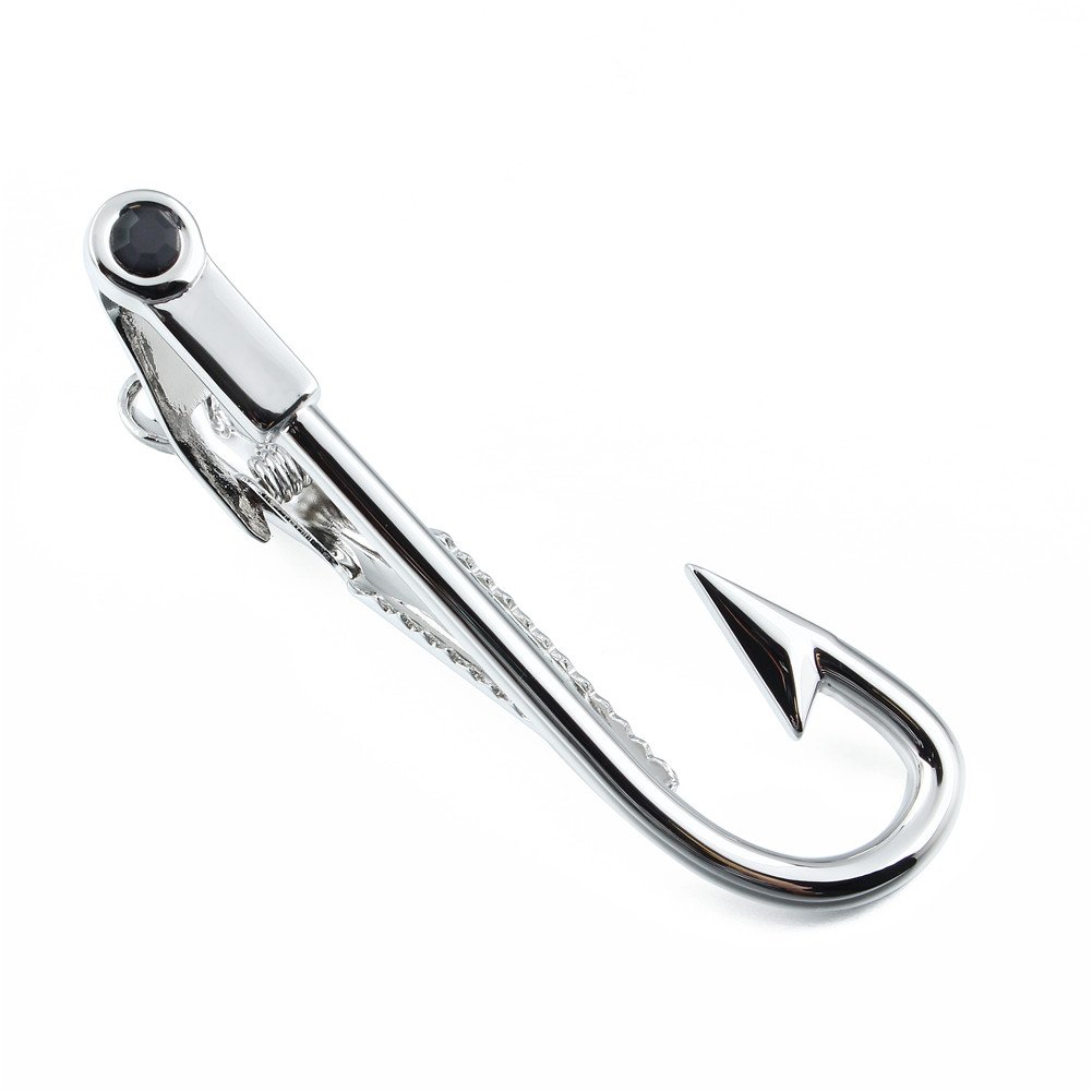HAWSON Tie Clip for Men Novelty Tie Bar for Men - Fishhook