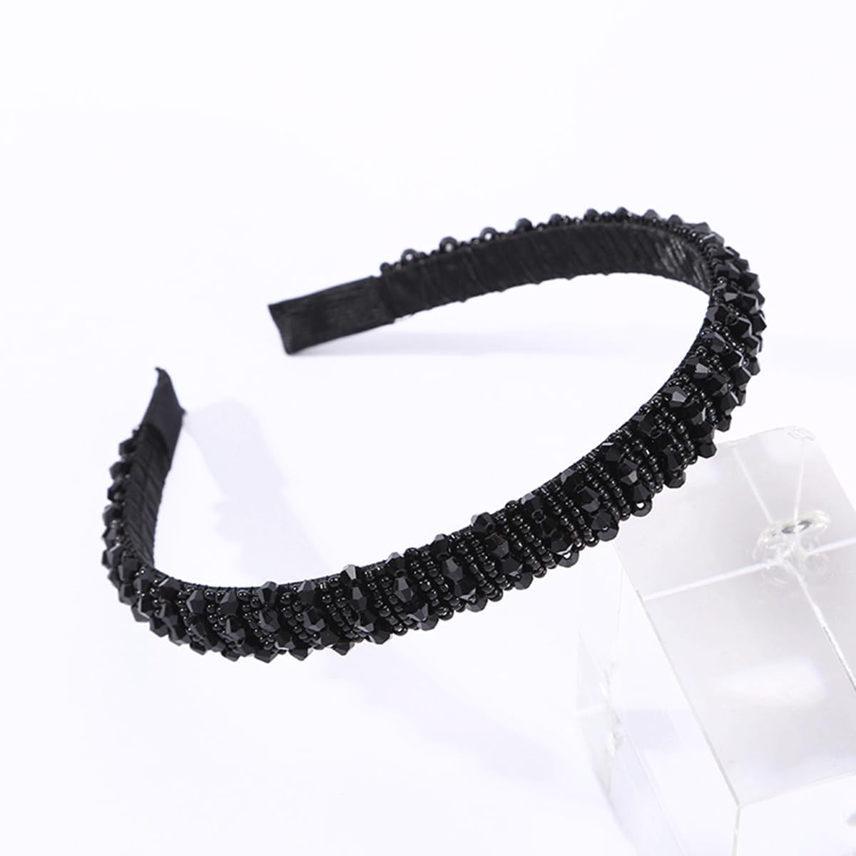 scicent Head Bands Retro Rhinestone Headbands Shiny Non-Slip Beaded Hairband Bling Hair Decoration Hair Bands for Women 16510 — image 1