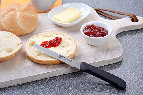 GRÄWE Tafelmessen, 6 stuks, messenset om te snijden, set van 6 broodjes, ontbijtmessen met eenzijdig gekarteld, mes 21… - Image 6