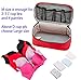 Packing Organizer Bra Underwear Storage Bag Travel Lingerie Pouch Toiletry Organizer Handbag Cosmetic Makeup Bag Luggage Storage Case For Cosmetics, Toiletries, Hotel, Home, Bathroom, Airplane (Red)