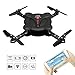 RC Quadcopter Drone with FPV Camera Live Video - 2 Batteries - Flexible Foldable Aerofoils - App WiFi Phone Control - Altitude Hold 3D Flips & Rolls- 6-Axis Gyro Gravity Sensor RTF Helicopter, Black