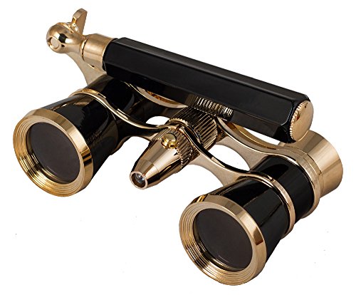 Levenhuk Broadway 325N Opera Glasses (Black Theater Binoculars with LED Light and Extendable Handle)