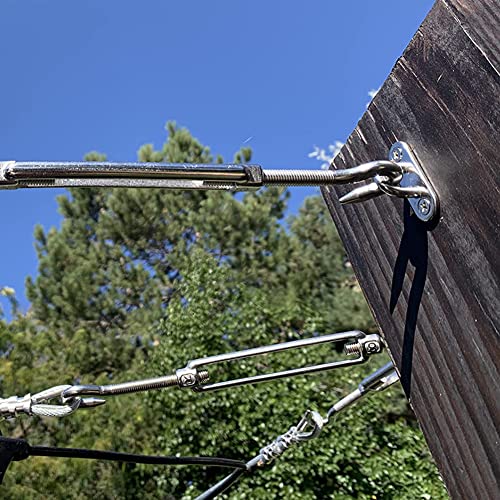 TERMATH 12 Pcs Stainless Steel Pad Eye Plate U Hooks 1.8 inch Ring