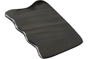DIYEAH Natural Black Wavy Buffalo Horn Gua Sha Scraping Board Massage Plate Tool for Home and Salon Use