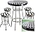 CHECKER FLAG NASCAR RACING Glass Top Chrome Bar Table Set With 4 Swivel Bar Stools
