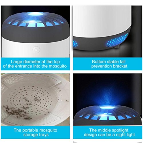 Clearance! CieKen Electric Fly Bug Zapper Mosquito Insect Killer LED Light Trap Lamp Pest Control (Black)