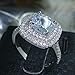 Aimys Fashion Ring Cushion Cut 4ct 5A Zircon Stone 925 Silver Engagement Wedding Band Ring for Women (10)