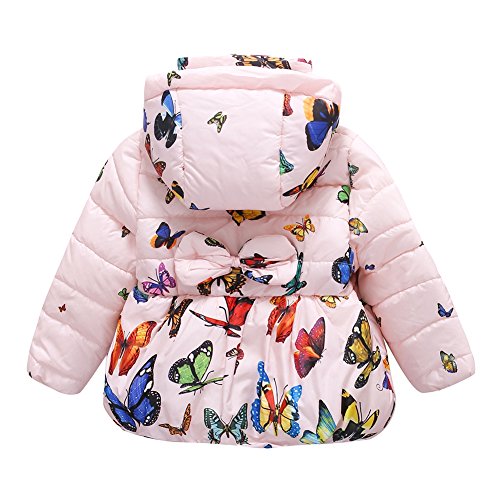 ESHOO Baby Girls Butterfly Print Cotton Coat Parka Down Jacket Snowsuit Winter Outerwear