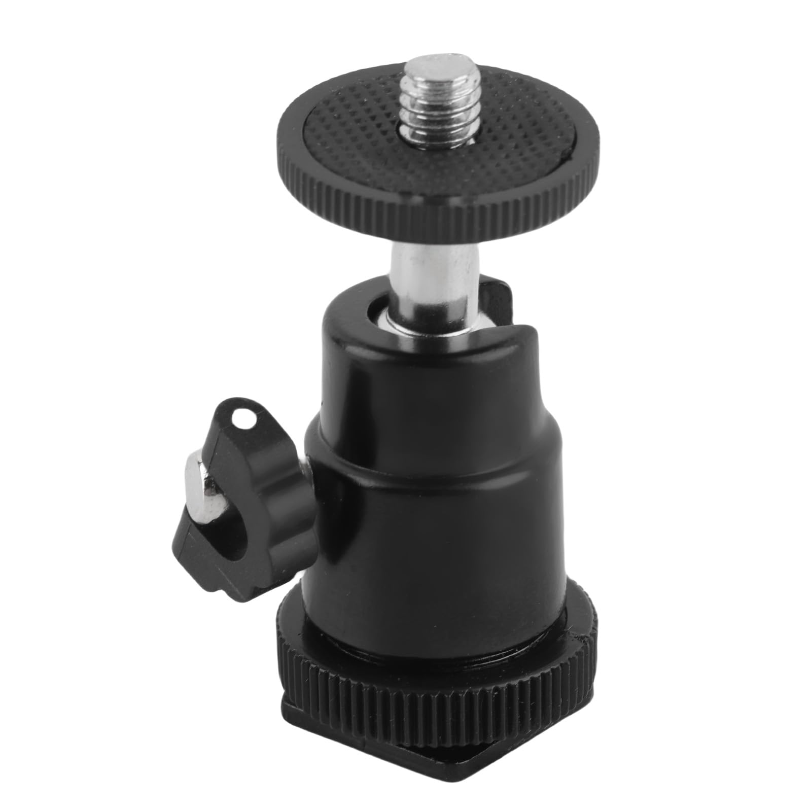 Mini Tripod Ball Head, Camera Tripod 1/4 Hot Shoe Adapter Flash Light Bracket Holder Mount Cradle 360 degree Ball Head with Lock