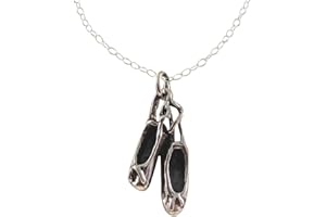Beloved Child Goods Sterling Silver Ballet Shoe Necklace with Chain, Gift for Dance Recital, Birthday, Christmas & Keepsake