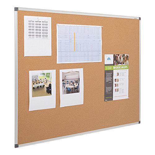 Learniture LNT-127-2436-SO Natural Cork Board w/Aluminum Frame, Brown - Thumbnail 2
