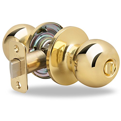 Yale edge athens knob in polished brass - privacy
