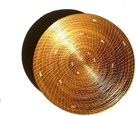 Brazilian Handmade Unique Fruit Bowl, Made of Golden Grass (Capim Dourado)