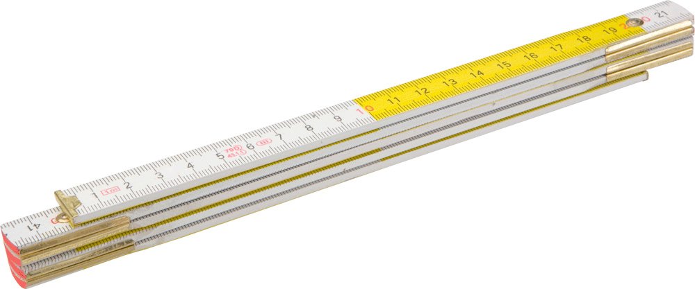 TOPEX 26C005 1 m Wooden Folding Rule - White/Yellow