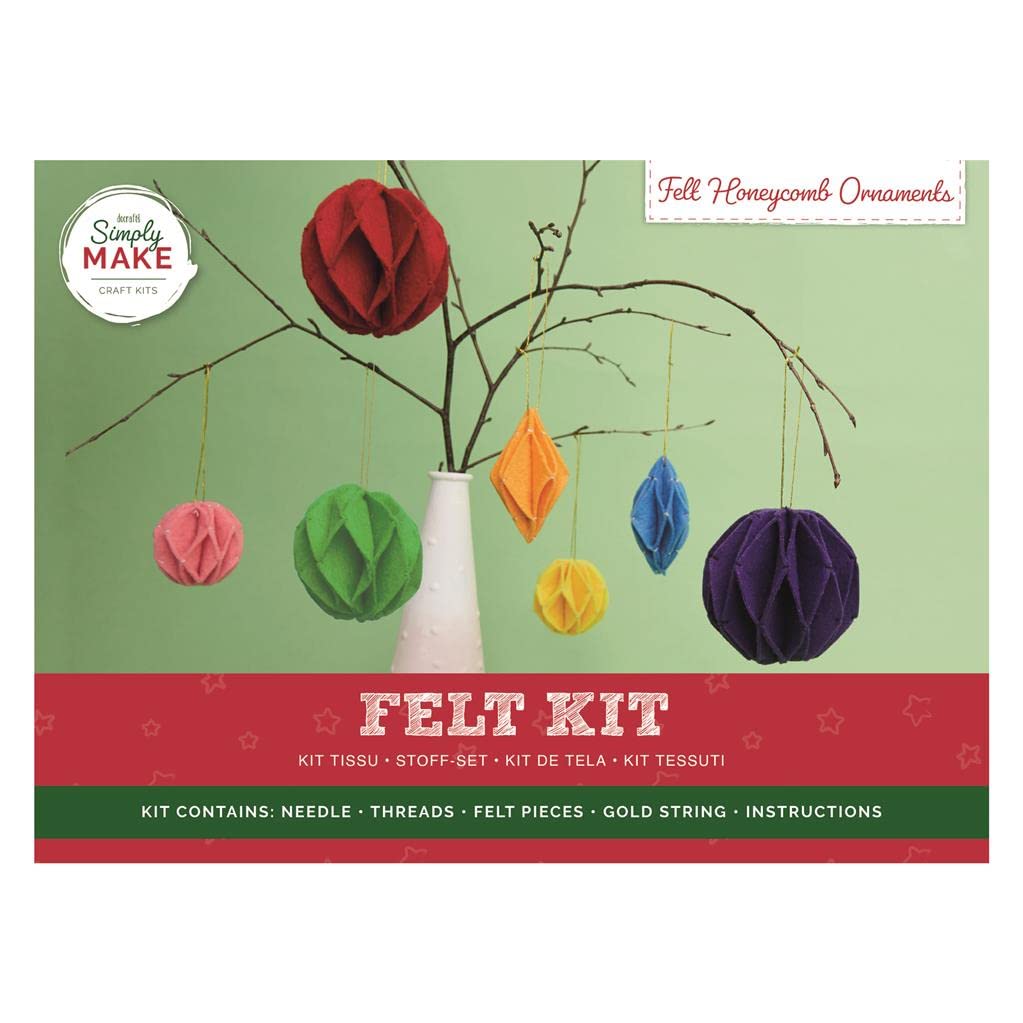 Simply Make Felt Honeycombe Craft Kit Set, Christmas Craft Accessories, Ideal for Beginner and Experienced Crafters, Great Felt Fabric Craft Set Gift, Ideal for Adult and Older Kids