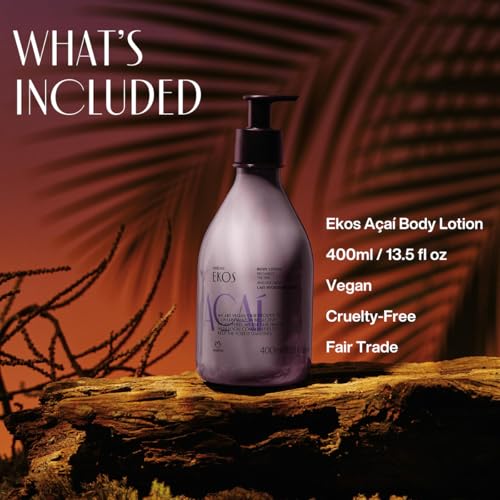 Natura Açaí Body Lotion – Vegan Skincare with Açai Oil – Hydrating & Nourishing Moisturizer for Dry Skin – Brazilian Beauty Secret for Smooth, Glowing Skin – 13.5 fl oz (400 ml)
