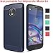 Dretal Moto E4 Plus Case, Carbon Fiber Shock Resistant Brushed Texture Soft TPU Phone case Anti-Fingerprint Flexible Full-Body Protective Cover for Motorola Moto E4 Plus USA Version (Navy)