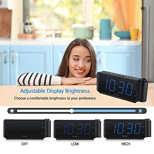DreamSky Projection Alarm Clock Radio with USB Charging Port & FM Radio