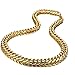 Loveshine Mens Stainless Steel 16MM 14K Gold Plated Curb Link Cuban Chain Necklace