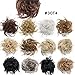 Tousled Updo Messy Bun Hair Piece Scrunchies Synthetic Wavy Bun Extensions Rubber Band Elastic Scrunchie Chignon Instant Ponytail Hairpiece for Women #30T4 Dark Auburn & Medium Brown