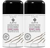 Alaffia - Coconut Reishi - Activated Charcoal Deodorant, Coconut Bergamot, 2 Ounces (2-Pack)