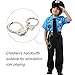 Police Toy, Police Metal Handcuffs Heavy Duty Diecast with Whistles Police Costume for Kids and Boys Party Favors Costume Props Alloy, 9 PCS