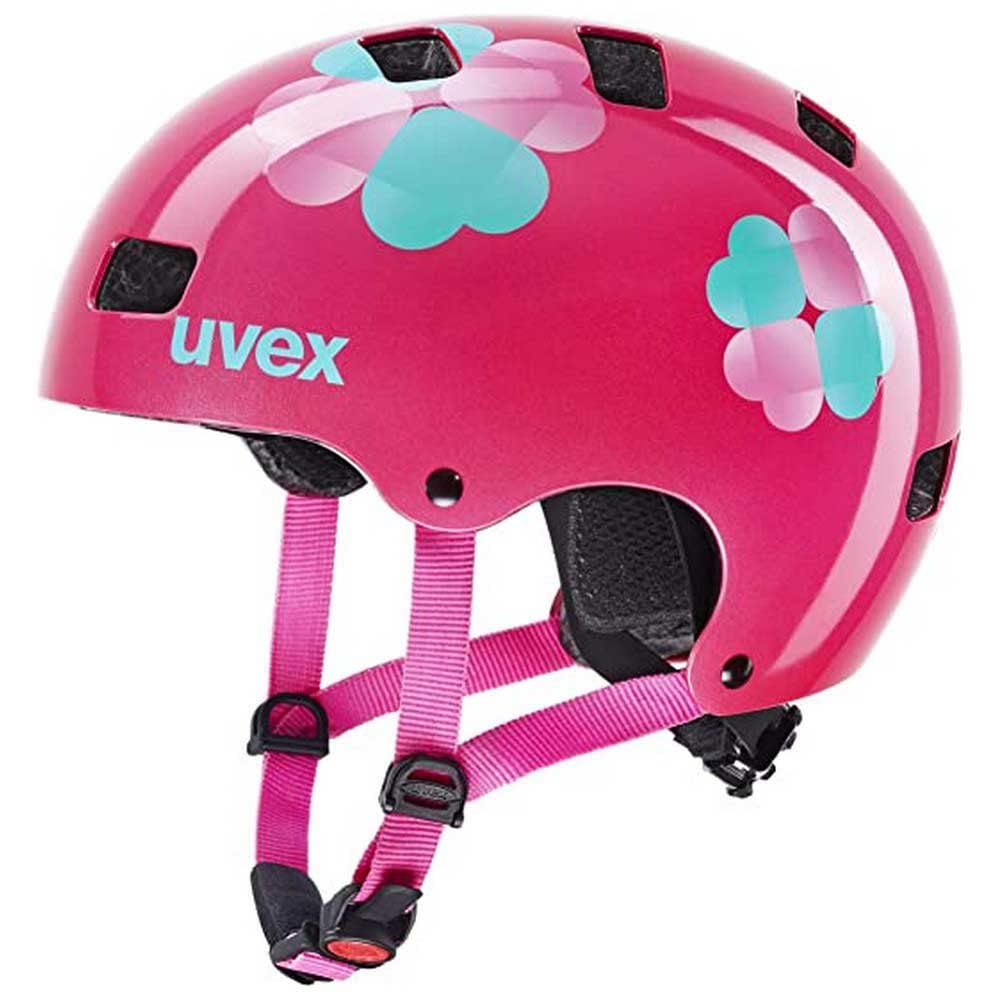 uvex kid 3 - sturdy bicycle helmet for children - individually adjustable fit - washable inner padding - pink flower - 51-55 cm