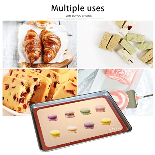 QUELLANCE Non-Slip Silicone Pastry Mat Set of 3 Half Sheet Mat, (11 5/8" x 16 1/2") Non Stick and BPA Free Silicone Baking Mat for Macaron/Pastry/Cookie/Bun/Bread Making