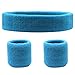 Sweatband Set [ 3 or 6 Pack ] - including Headband and Wristbands for Women Men and Kids- Perfect for Running Cycling Tennis Football Basketball and All Sports