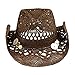 Brown Boho Hip Cowgirl Hat, Lace-Look Straw w/ Raffia Band - Shapeable Brim