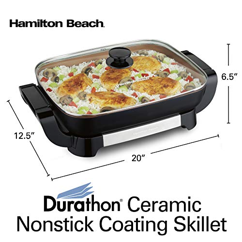 Hamilton Beach Durathon Ceramic Electric Skillet with Removable 12x15