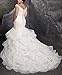 Women's Plus Size Wedding Dresses for Bride with Long Train Beaded Bridal Gown White 16