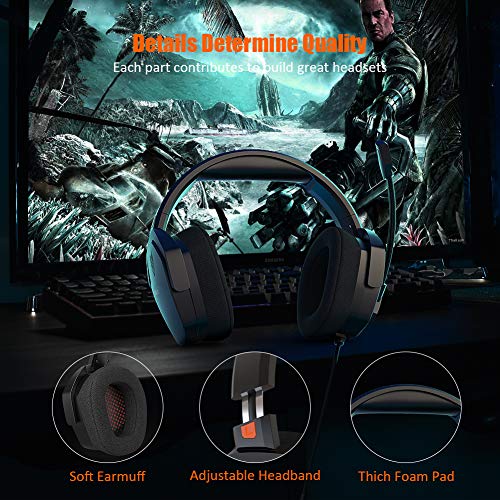 Gaming Headset, NUBWO Gaming Headphones for Xbox One PS4 PC Stereo Surround Noise Cancelling Over Ear Gaming Headphones with Mic, Bass Surround Soft Memory Earmuffs for Computer Laptop Switch Games - Thumbnail 4