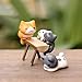 Adarl 6pcs Lucky Cat Jungle Animal Decal Art Home Decor Landscape Ornament