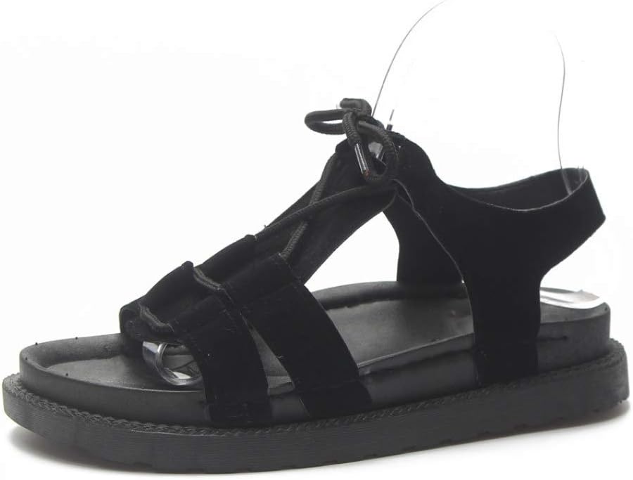 black flat platform sandals