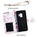 ULAK Galaxy S9 Wallet Case, Galaxy S9 Case Protective Floral PU Leather Wallet with Stand Card Holder ID Slot and Hand Strap Shockproof TPU Cover for Samsung Galaxy S9 5.8 Inch, Rose Gold