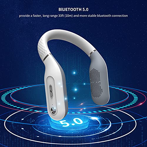 ENUOSUMA Neckband Bluetooth Speakers, Wireless Wearable Speaker with True 3D Stereo Sound, Lightweight and Portable, Great for Home & Outdoor, BS25, White