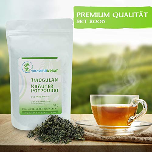 Jiaogulan - das Original seit 2006 - aus kontrolliertem Wildwuchs Anbau in den Bergen von Hunan - Premium Tausendkraut Qualität - Labor geprüft - 100g – Bild 3