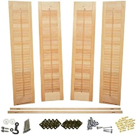 Interior Shutter Kit, 1 1/4" Louvers, Unfinished Wood-Traditional Style (Unfinished Wood(Paint Grade), 28" W x 20" H)