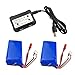 sea jump 2PCS 7.4V 1100mah Lithium Battery+2in1 Converter Charger for WLtoys A949 A959 A969 A979 S989 V912 T23 T55 F45 A320 A321 RC Car Remote Control Unmanned Lithium Battery