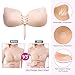 SAWMONG Backless Strapless Bra, Self Adhesive Sticky Silicone Invisible Push up Bra with Drawstring, Skin, Cup B