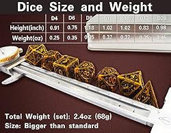 Polyhedral Dice Set Hollow Metal DND Dice Dragon