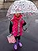 Kung Fu Smith Auto Open Eiffel Clear Bubble Umbrella for Girls, Cute Transparent Dome Umbrella, Ultra Light & Sturdy