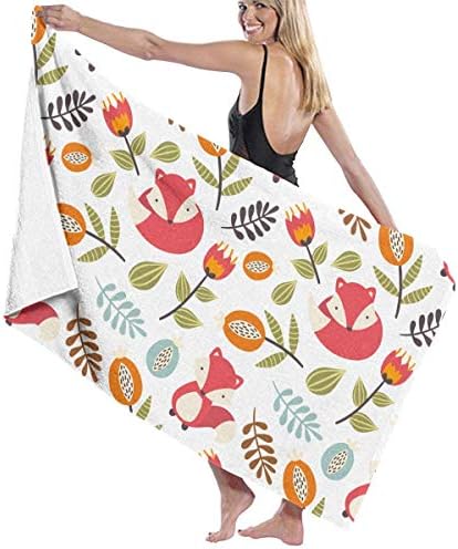 Fox Flowers Super Absorbent Bath Towel Hand Towels for Bathroom
