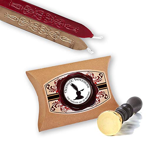 Custom Wax Seal Stamp Kit with Sealing Wax-1" Die-3 Initial Monogram with Name