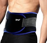 Ipow Adjustable Lightweight Back Brace Waist Trimmer with Removable Metal Boning & Optional Plastic Boning, Lumbar Support, Lower Back Belt, Posture Corrector, Pain Relief for Men and Women