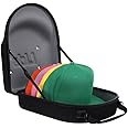 Lids Hat Travel Case – Baseball Cap Carrier for 6 Hats, Durable Black Exterior with Grey Interior, Storage with Handle & Adju