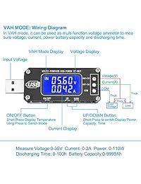 PEMENOL DC-DC USB Step UP Módulo de fuente de alimentación hacia abajo 3.5V-12V a 1.0V-24V Boost ajustable Ajustable Convertidor Convertidor de voltaje Tablero de regulación Pantalla digital Voltímetro Amperímetro Tiempo de energía Probador de capacidad d