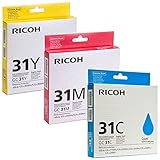 Ricoh 405689, 405690, 405691 Standard Yield Ink Set Colors Only (C/M/Y)